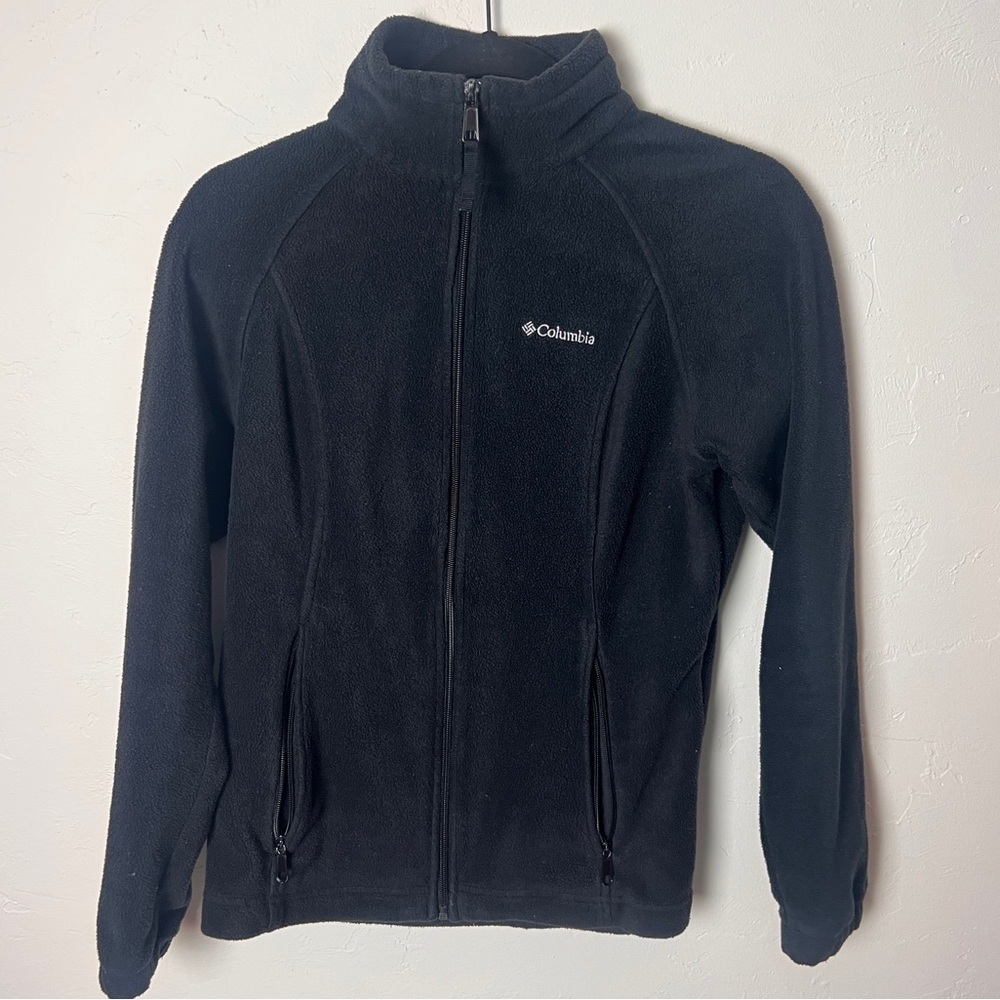 Columbia Women's full zip fleece jacket black small
